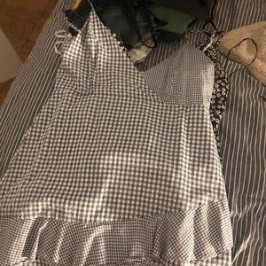 polka dot blue strip dress